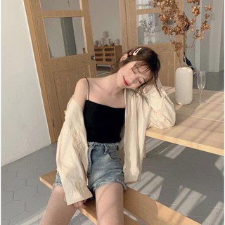 Áo 2 Dây Sợi Bún Chất Cotton Co Dãn