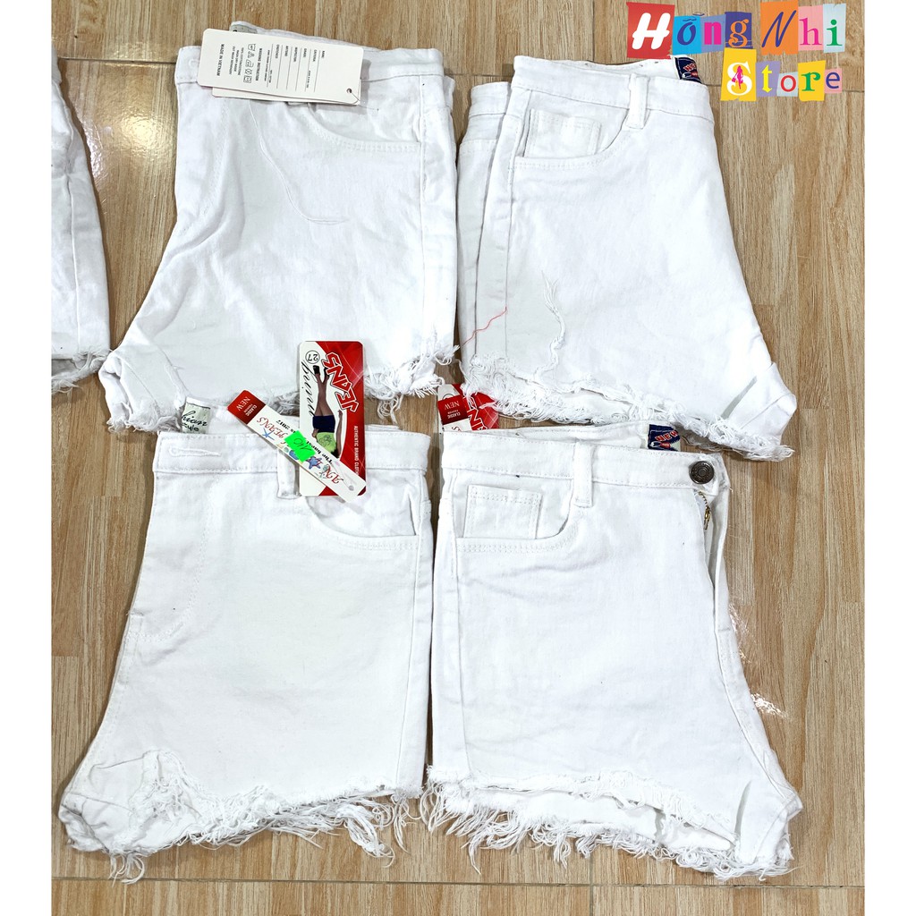 QUẦN SHORT JEAN QUẦN ĐÙI JEAN TRẮNG LƯNG CAO TƯA LAI