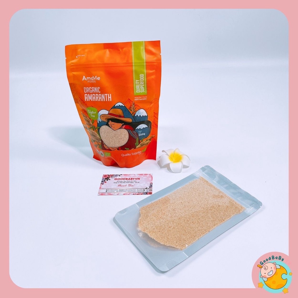 Hạt dền Amaranth hữu cơ cho bé AMAVIE FOODS 500g/100g Goodbabyvn