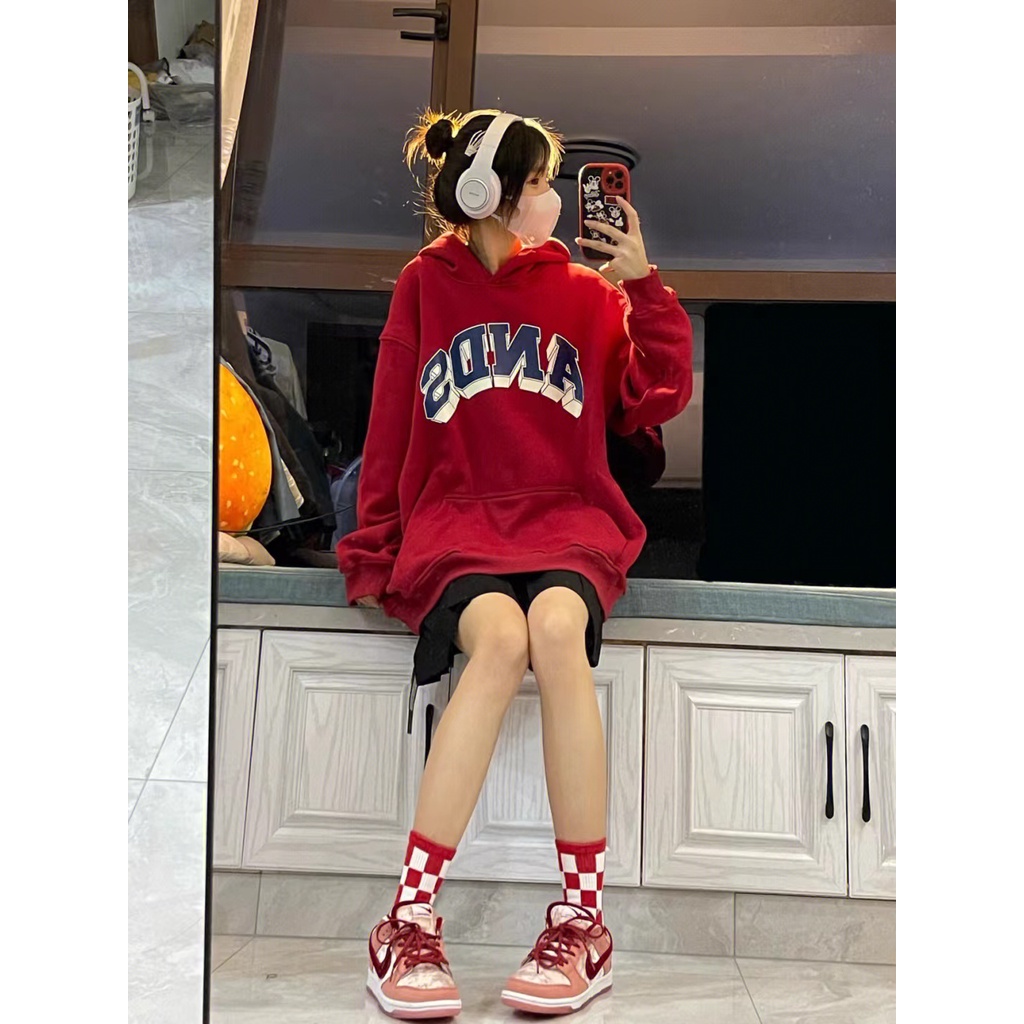 NRVP Áo Hoodie Tay Dài Oversize In Họa Tiết Phong Cách Hàn Quốc Kiểu Mới Cho Nam / Nữ