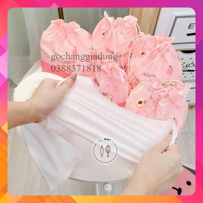 Bông tẩy trang cuộn kèm túi đựng