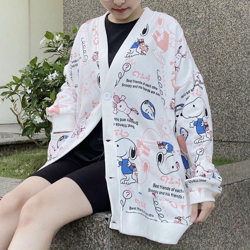 Áo Cardigan chất nỉ SNOOPY Áo cardigan form rộng Hàn Quốc_VIESTAR | BigBuy360 - bigbuy360.vn
