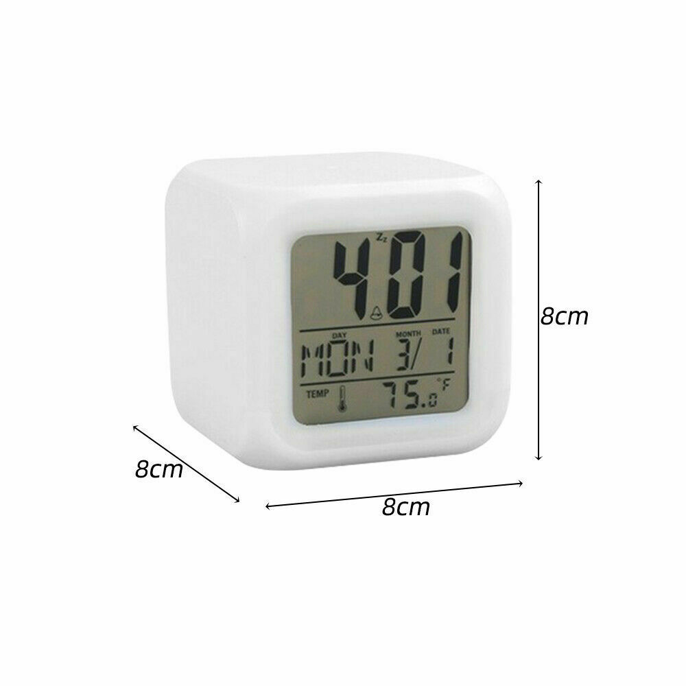 ME For Gift Alarm Clock Bedroom Digital Glowing Night Light 7 Colour Thermometer Snooze With Temperature High Quality LED Change