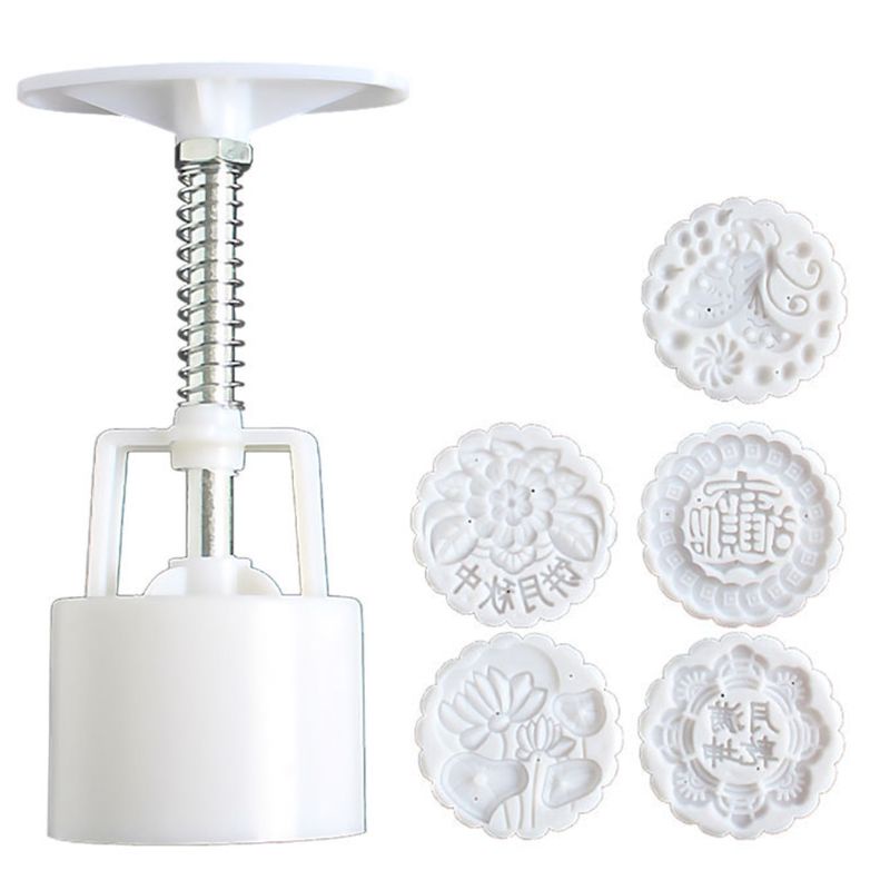 Set 5 khuôn ấn tay làm bánh trung thu 125g