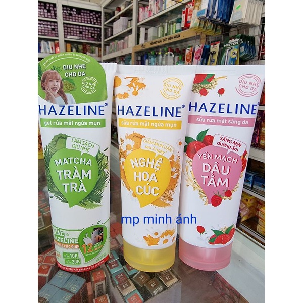 Sữa rửa mặt hazeline 100gr đủ màu