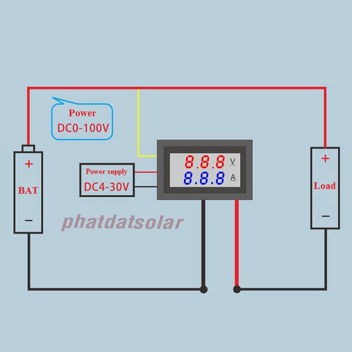Led đo dòng và áp DC 100V-10A
