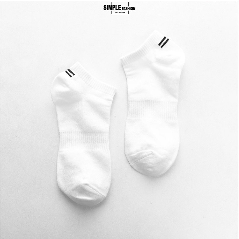 Tất Trơn Unisex Cổ Ngắn Len Tăm SIMPLE Vintage Hàn Quốc 3 màu ( 1 Đôi )