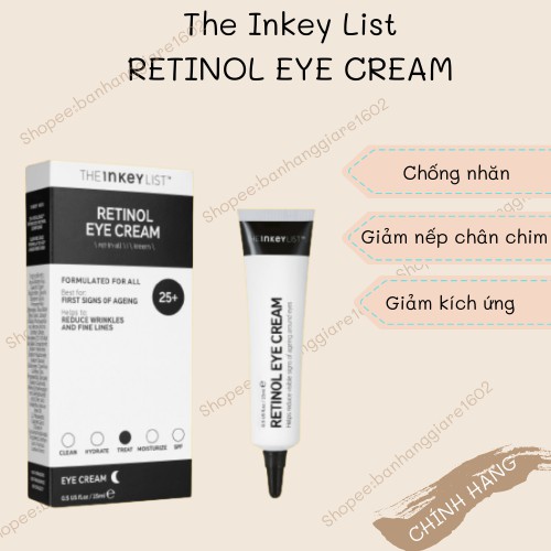 Kem mắt chống lão hóa The INKEY List Retinol Eye Cream: