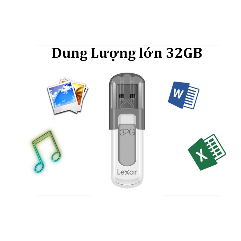USB 32Gb Lexar Jumdrive S57 / V100 USB 3.0 Cao Cấp -Kiểu Dáng Sang Trọng-Bảo Hành 12 Tháng