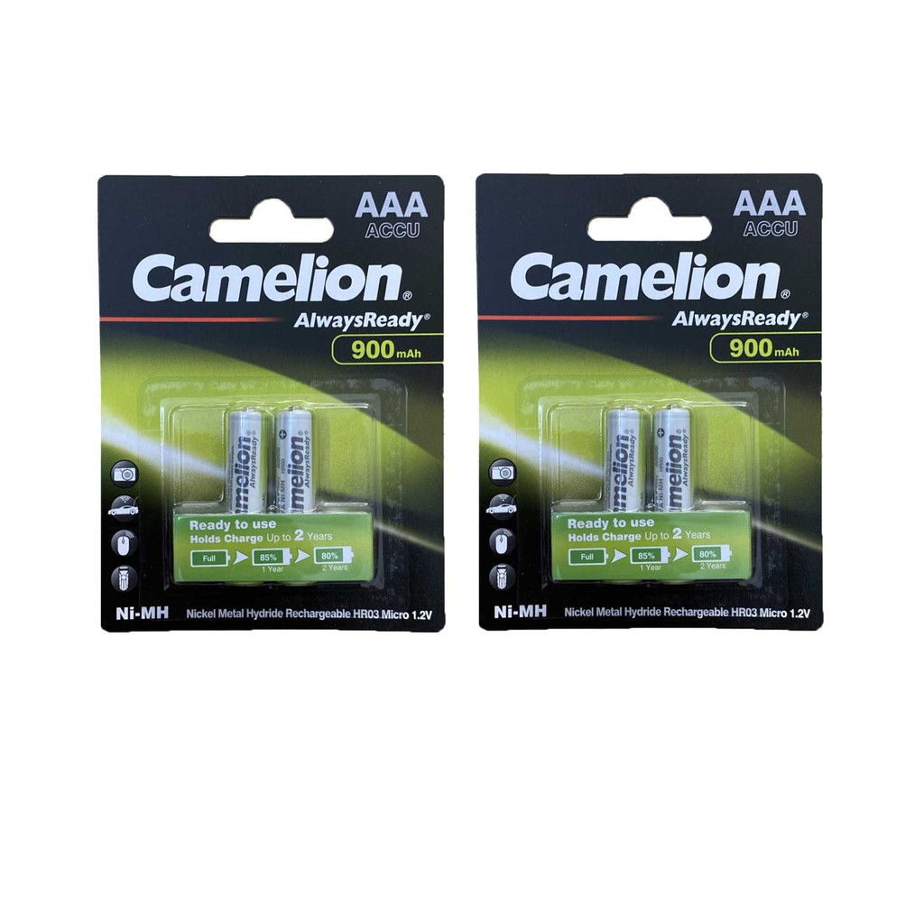 COMBO 2 PIN SẠC AAA CAMELION 900MAH VỈ 2 VIÊN.