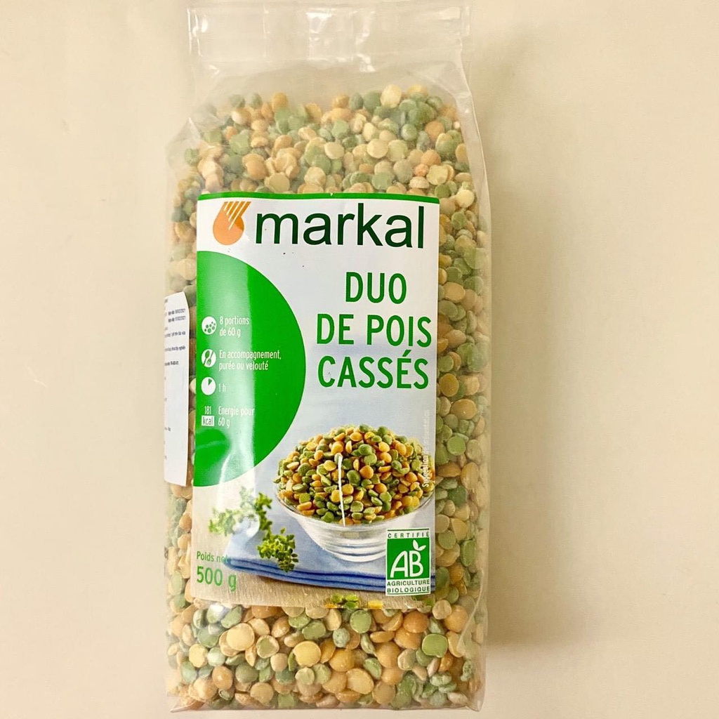 Đậu Hà Lan Xanh Vàng Hữu Cơ Markal 500g - Date 01.2024 có tách lẻ