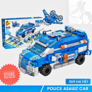 Lego Panlos 633015 Lắp Ráp Xe Cảnh Sát 12 in 1 - Police Assault Car ( 569 Mảnh )