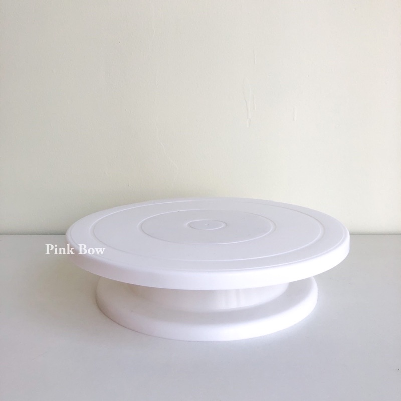 Bàn Xoay Bánh Kem Sinh Nhật bằng Nhựa màu Hồng/Trắng size 28cm