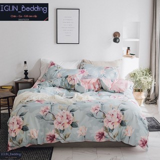 set ANH ĐÀO NỞ RỘ bộ Chăn Ga Gối 4 món COTTON ORGANIC 100% nhập khẩu HÀN