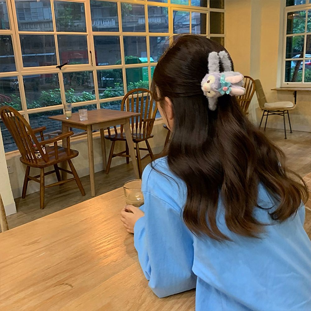 Kẹp Tóc Hình Gấu Hoạt Hình Bằng Lông Nhung Phong Cách Hàn Quốc Cổ Điển Dễ Phối Đồ Dành Cho Nữ
