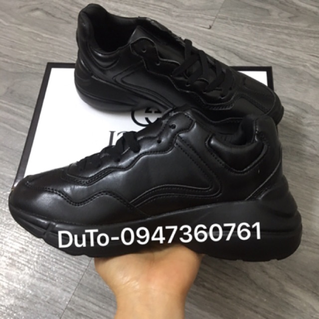 [TẶNG HỘP+SẴN HÀNG] Giày thể thao 𝐆𝐮𝐜𝐜𝐢 G.C NY full đen chữ to