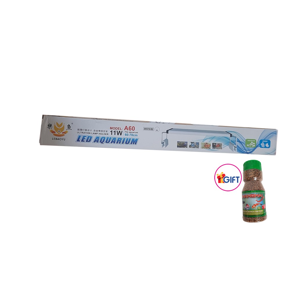 Đèn led thủy sinh 3 màu, đèn led bể cá mini, đèn hồ cá,  A60 cho bể dài từ 60-70 cm