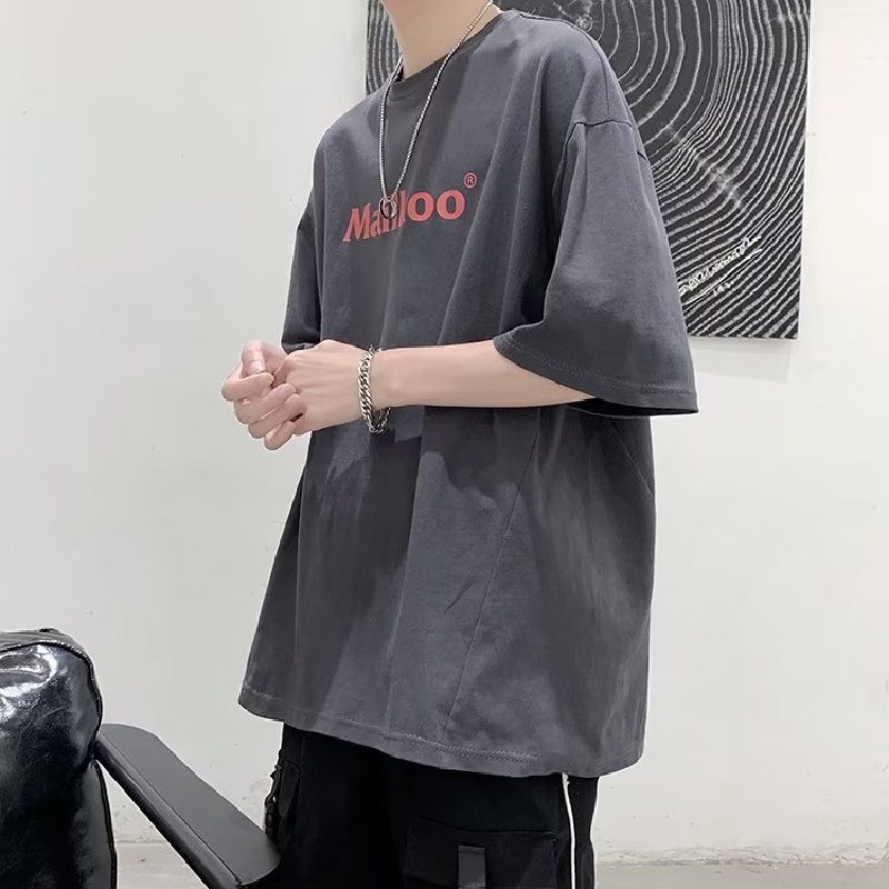 Áo Thun Dáng Rộng In Chữ Phong Cách Hàn Quốc Thời Trang Mùa Hè Cho Nam / Size M-8XL