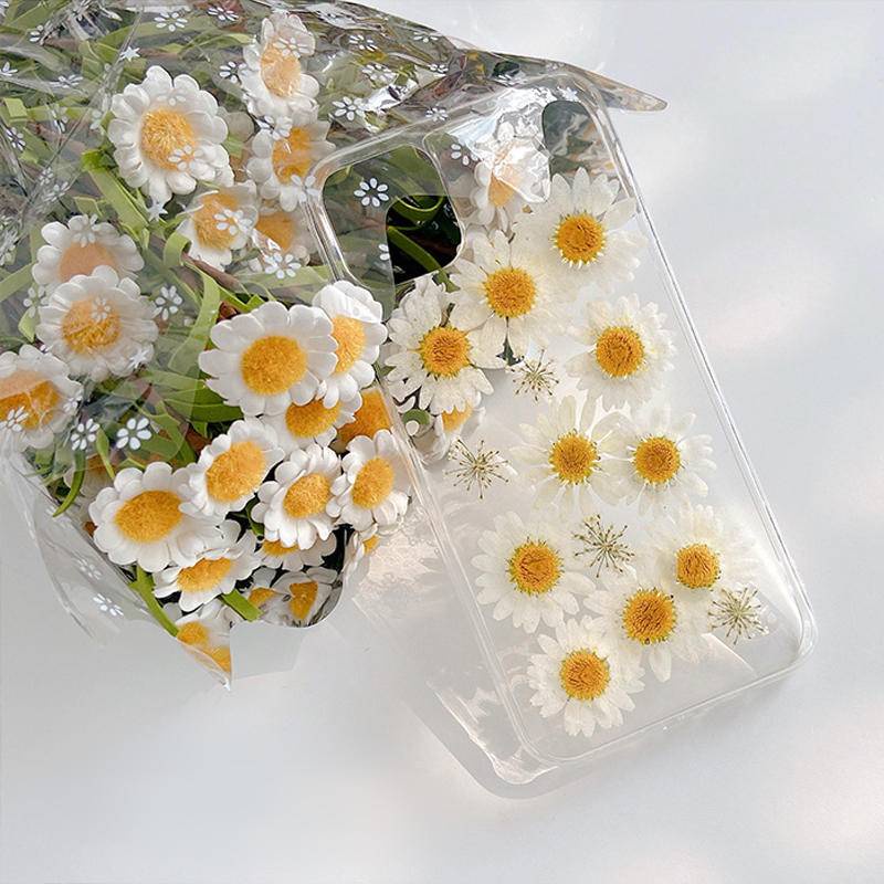 Ốp Điện Thoại Mềm Trong Suốt Họa Tiết Hoa Khô Cho iPhone 13 12 11 Pro MAX Mini X XS MAX XR SE 2022 2020 7 8 Plus