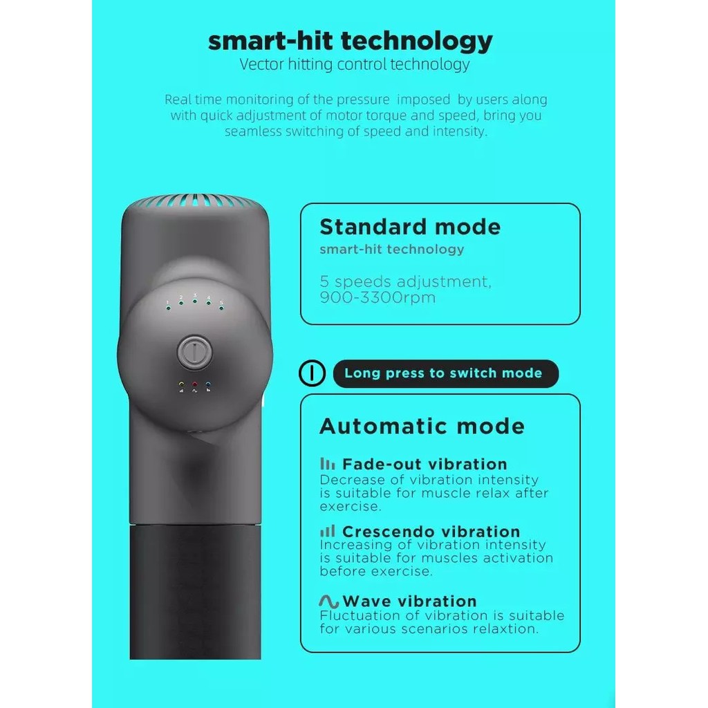 BOOSTER LIGHTSABER Máy massage cầm tay, giãn cơ giúp bạn giảm đau cơ, massa thư giãn toàn thân  4 chế độ, 5 tốc độ massa