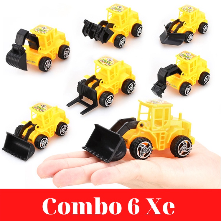 Đồ Chơi Mô Phỏng Xe Xây Dựng Giá Rẻ Combo 6 Chiếc Hỗn Hợp Cho Bé Hamiha-ĐC62
