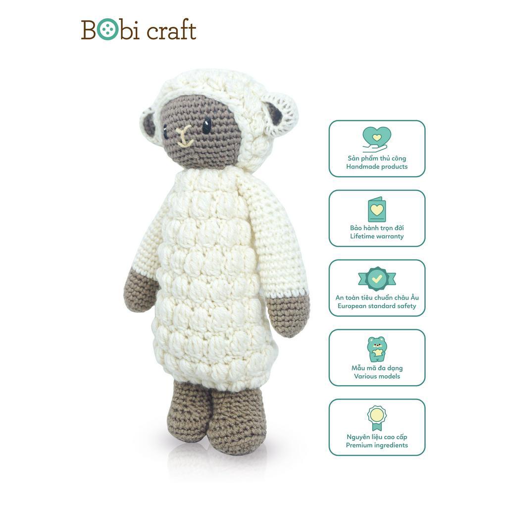 [hàng chính hãng-bảo hành trọn đời] Thú bông len Bobicraft - Cừu Poppy đứng M - Bộ màu - Đồ chơi an toàn Quà tặng bé