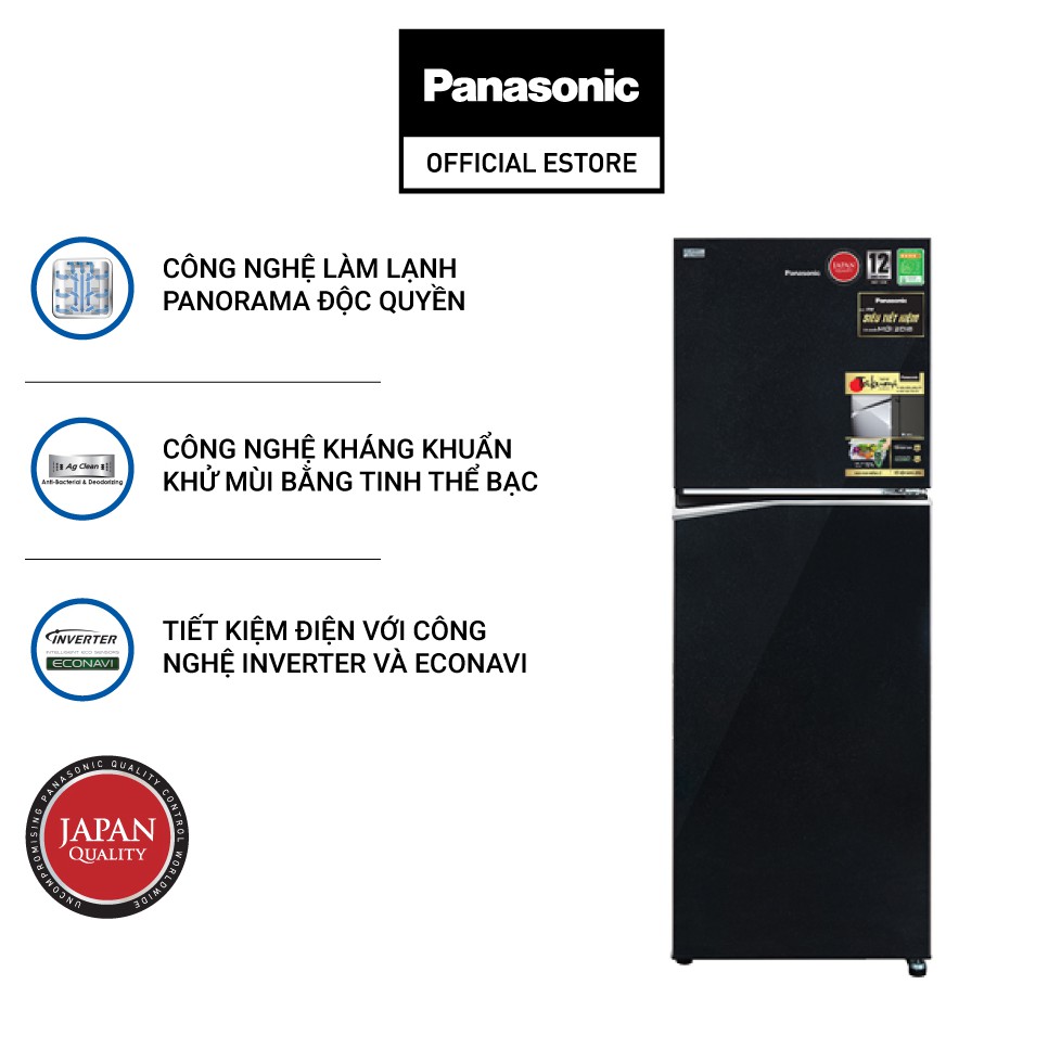 [Mã ELMALL1TR5 giảm 6% đơn 3TR] Tủ Lạnh Panasonic Inverter 306 Lít NR-BL340PKVN - Bảo Hành 2 Năm - Hàng Chính Hãng