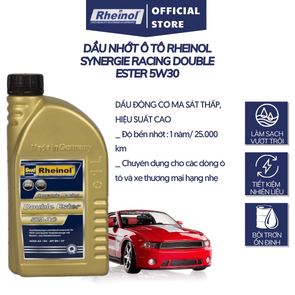 Dầu Nhớt Ô Tô Rheinol Synergie Racing Double Ester 5W30 - Hàng nhập khẩu cao cấp Đức 1L/5L