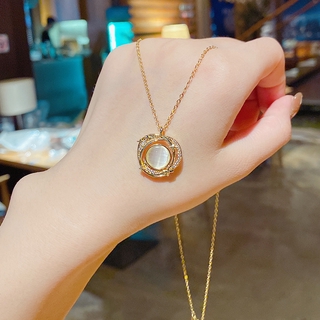Opal titanium alloy necklace elegant and chic design necklace