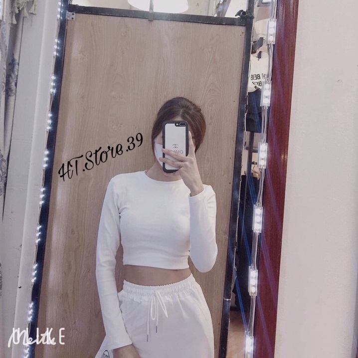Áo Croptop Dài Tay  💖  💖FREESHIP Áo croptop trơn ôm, Chất co dãn 4 chiều, thoáng mát Áo Mùa Thu 2021