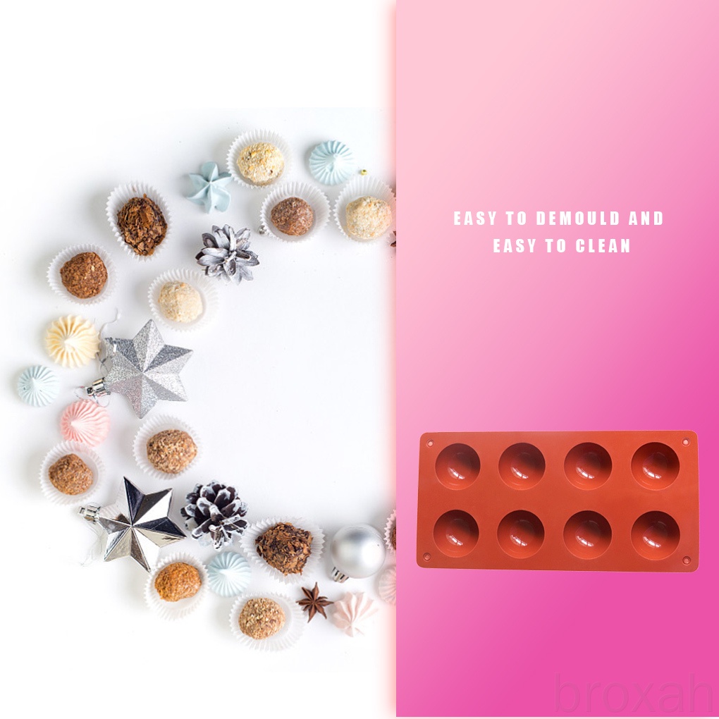Khuôn Silicone Làm Bánh 8 Ngăn Hình Bán Cầu