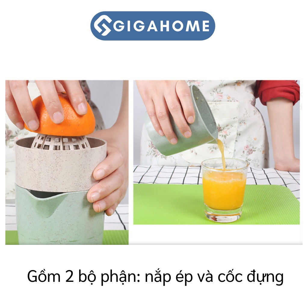Dụng Cụ Vắt Cam GIGAHOME Bằng Lúa Mạch Có Nắp Và Cốc 600ml Tiện Dụng 7092