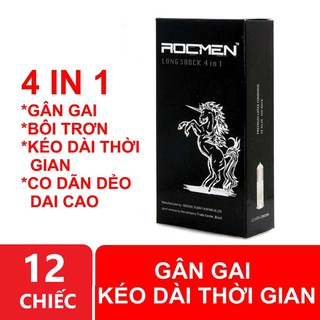 Bao cao su Brazil gân gai kéo dài thời gian ROCMEN đen hộp 12 cái