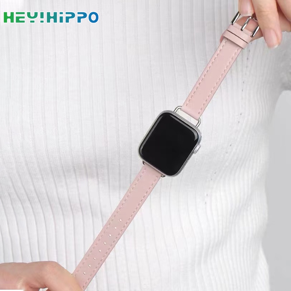 Dây Đeo Bằng Da PU Màu Sáng Cho Đồng Hồ Thông Minh iwatch 45 / 44 / 42 / 41 / 40 / 38mm 7 / 6 / SE / 5 / 4