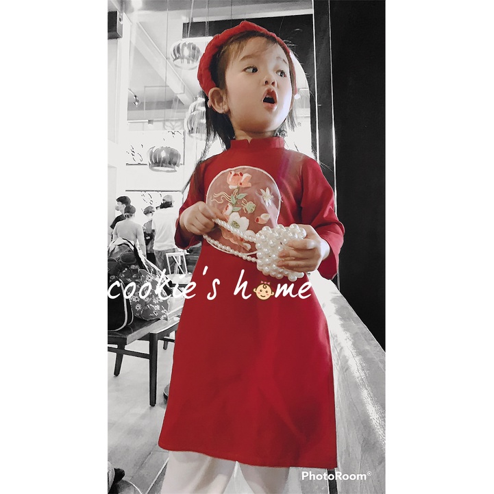 [Set 4 món]Áo dài cách tân cho bé gái  hàng thiết kế phù hợp mặc Tết, chụp ảnh studio