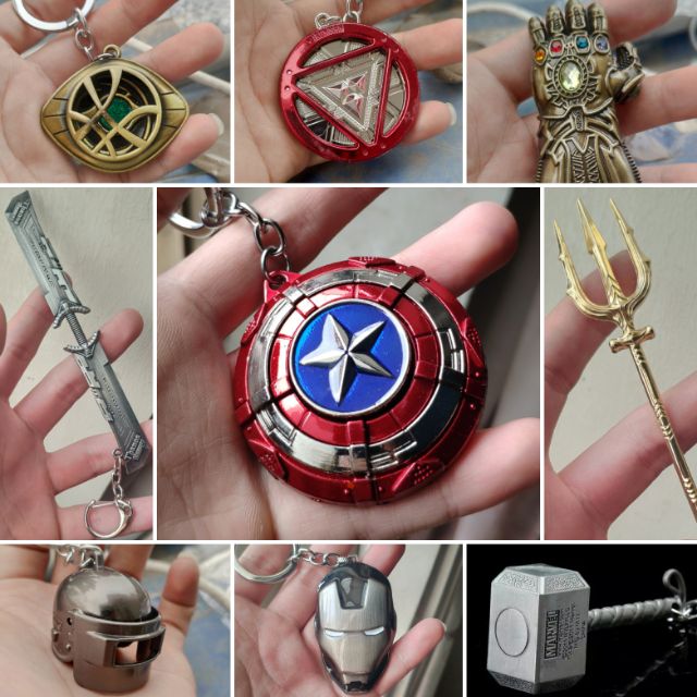 Mô hình Khiên Captain america, móc treo chìa khóa Marvel, c