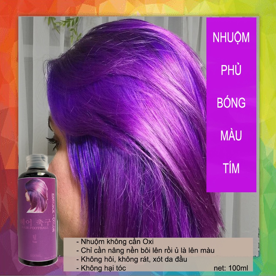 Nhuộm Phủ Bóng Màu Tím 100ml (kèm găng tay, nón ủ tóc, hdsd)