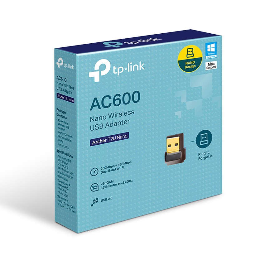 Bộ Thu Wifi không dây  T2U Nano TPLINK - Bộ  thu băng tần kép chính hãng