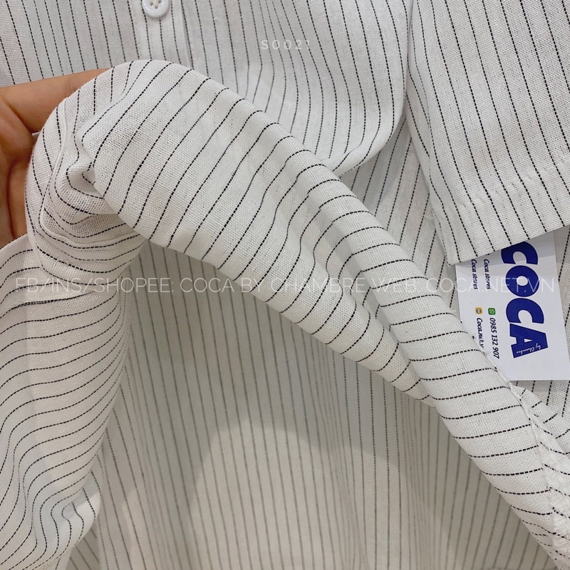 [S0021] Áo sơ mi kẻ form oversize tay lỡ vải thô dày dặn (Có sẵn/ảnh thật)