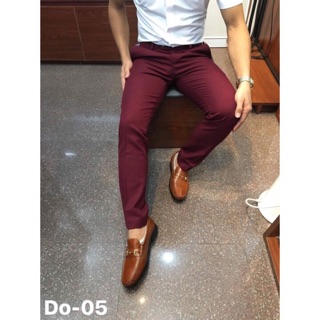 Quần âu nam quần tây nam màu đỏ mận co giãn chuẩn dáng soái ca