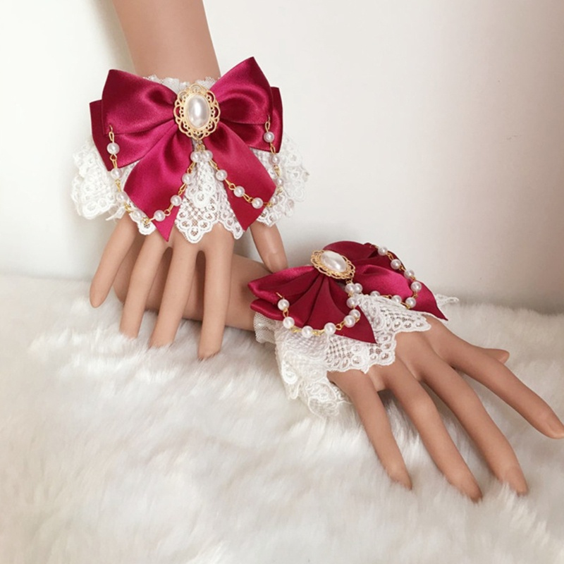 Vòng Tay Ren Hoa Đính Ngọc Trai Phong Cách Lolita