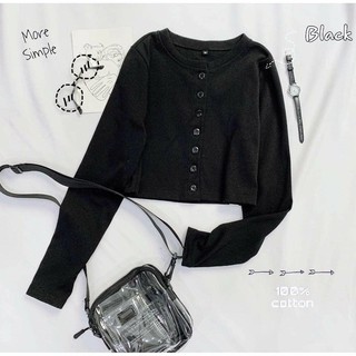 💗 Áo Croptop Tay Dài Cúc Ngực 💗
