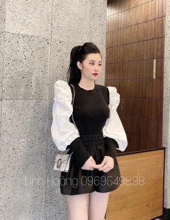 Áo kiểu len tay bồng
