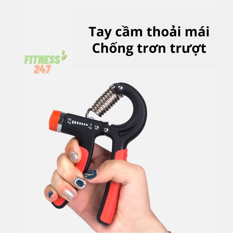 Kìm Bóp Tập Cơ Tay Có Lò Xo Điều Chỉnh Lực 5-60Kg Tăng Sức Mạnh Cơ Bàn Tay Và Ngón Tay