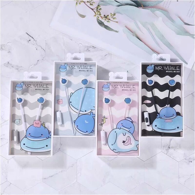 Tai nghe In-Earphone Thú Rừng Softmoe - Gấu Thỏ Cute - Gấu Thỏ Planet - Cá Voi Xanh