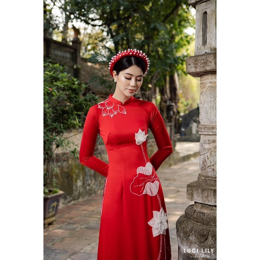 Mấn áo dài mấn đính ngọc mấn cô dâu