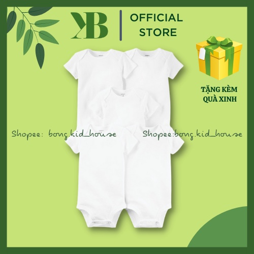 ✎☁Set 5 bodysuit Carters tay ngắn trơn cho bé trai, gái đủ size từ 3 tháng đến 2 tuổi