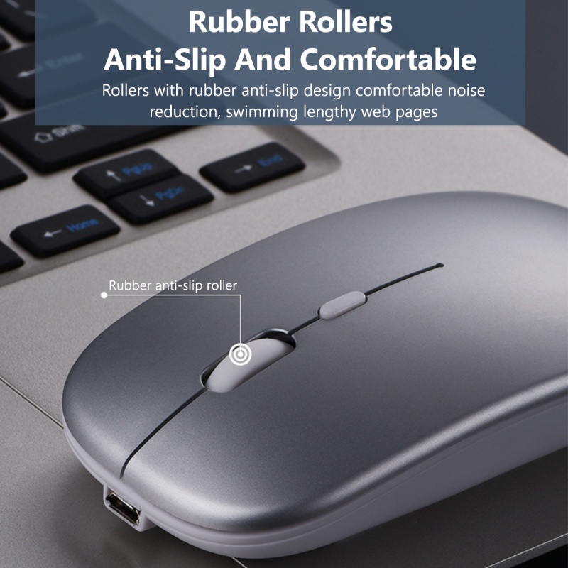Chuột không dây Ankndo sạc pin RGB tương thích bluetooth 2.4G không ồn đèn nền LED cho máy tính/laptop