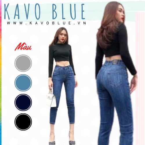 Quần Bò Nữ KAVO BLUE Dáng Baggy Co Giãn 4 Chiều BY928-12