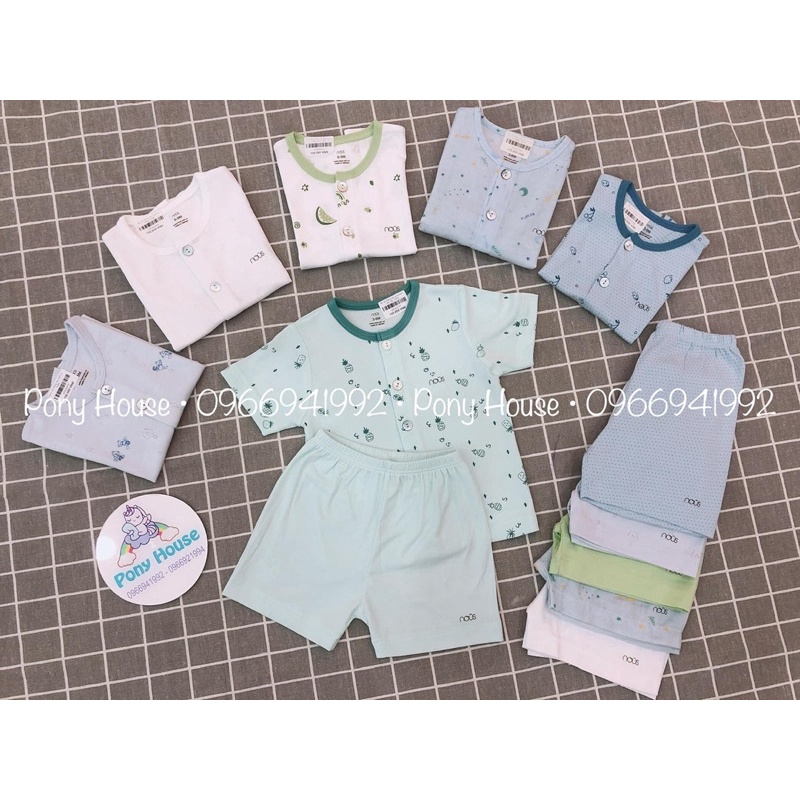 [Full] Bộ Nous Cộc Tay Cài Giữa cho bé từ 3M - 12M